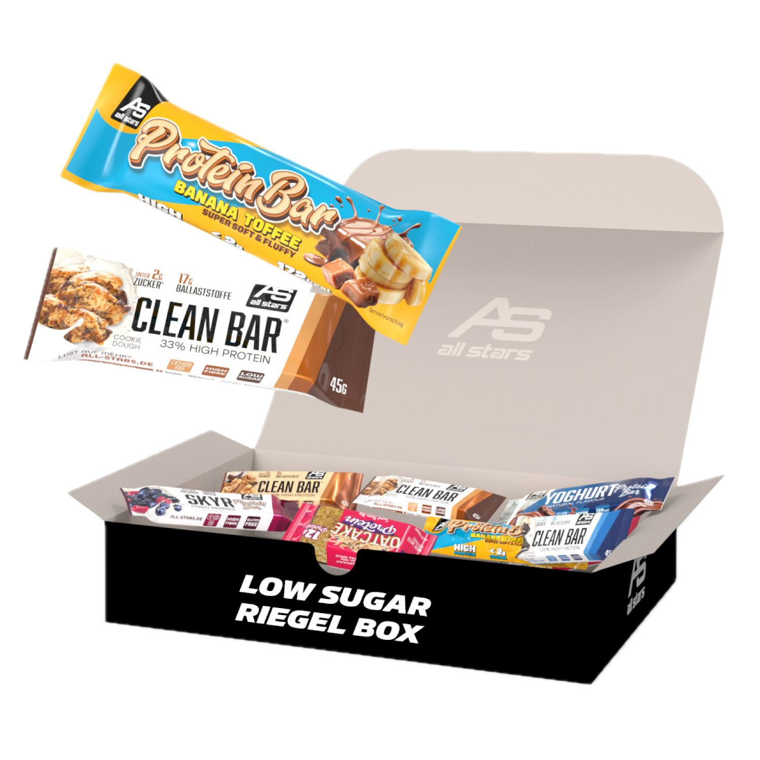 all-stars-low-sugar-riegel-box-protein-snack-bar-mix-15er-sparpaket image 1