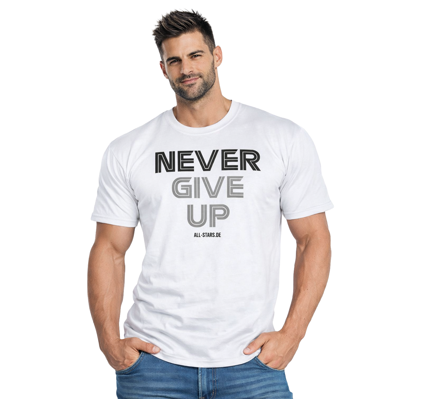 all-stars-never-give-up-t-shirt-wei-100-baumwolle image 1