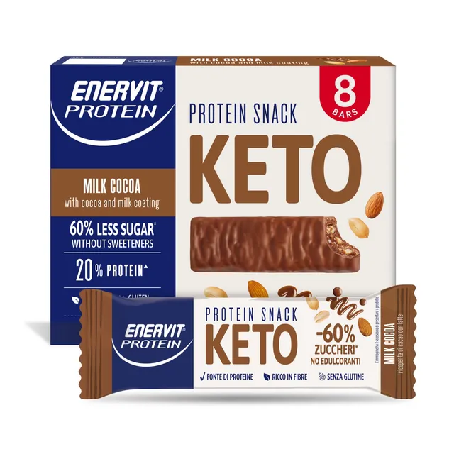 enervit-protein-snack-milk-choco-keto-8x35g-riegel-vegan-glutenfrei image 1