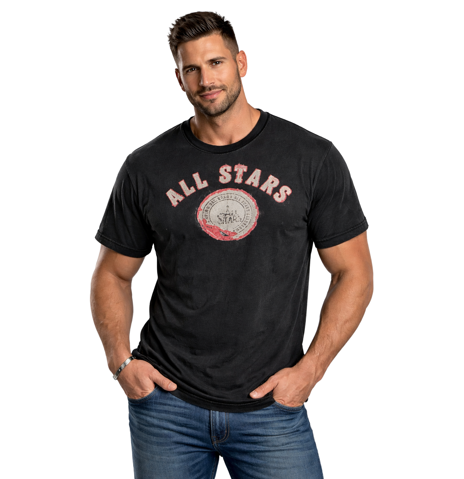 all-stars-bodybuilding-t-shirt-acid-wash-m-nner-fitness-shirt image 1