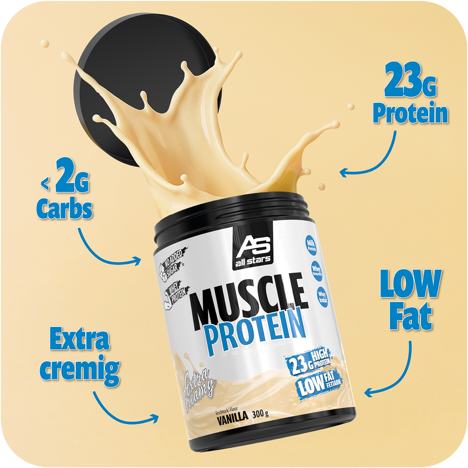 all-stars-muscle-protein-pulver-300g-dose image 2