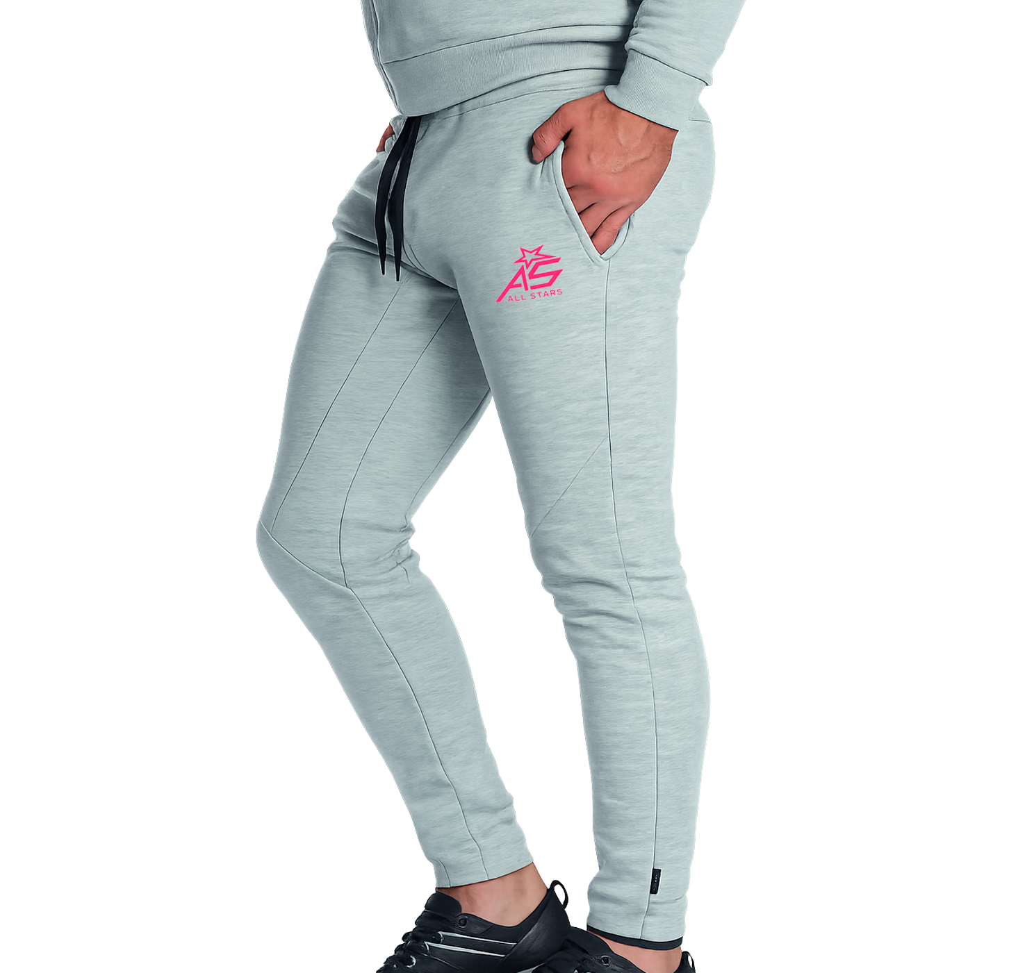 all-stars-hose-lang-trendy-grau-meliert-slim-fit-sporthose-herren image 1