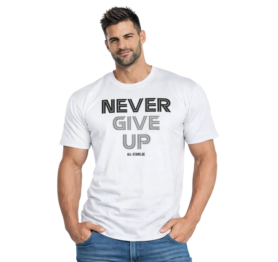 all-stars-never-give-up-t-shirt-wei-100-baumwolle image 1