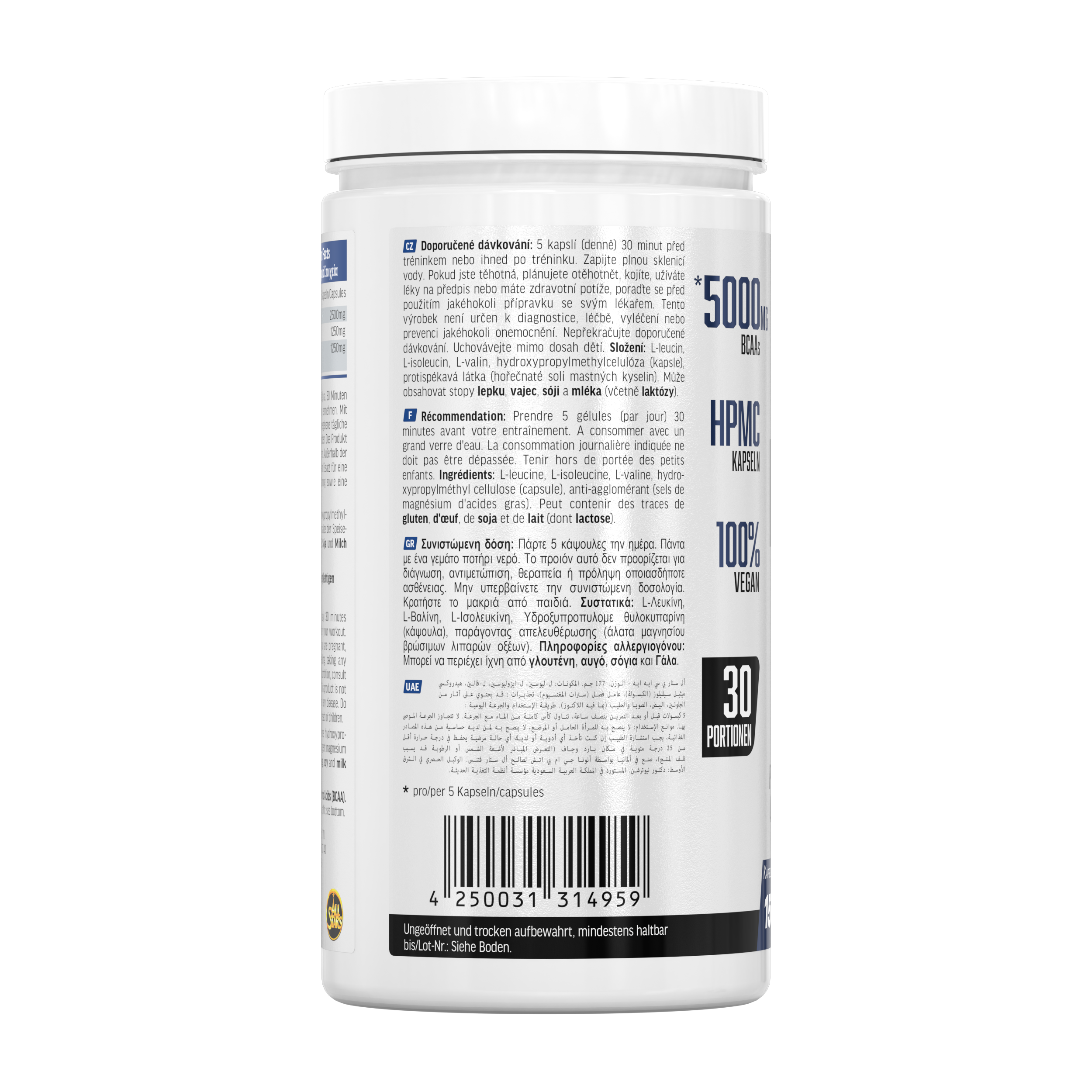 all-stars-bcaa-mega-caps-150-kapseln-5g-bcaa-2-1-1-gelatinefrei image 2