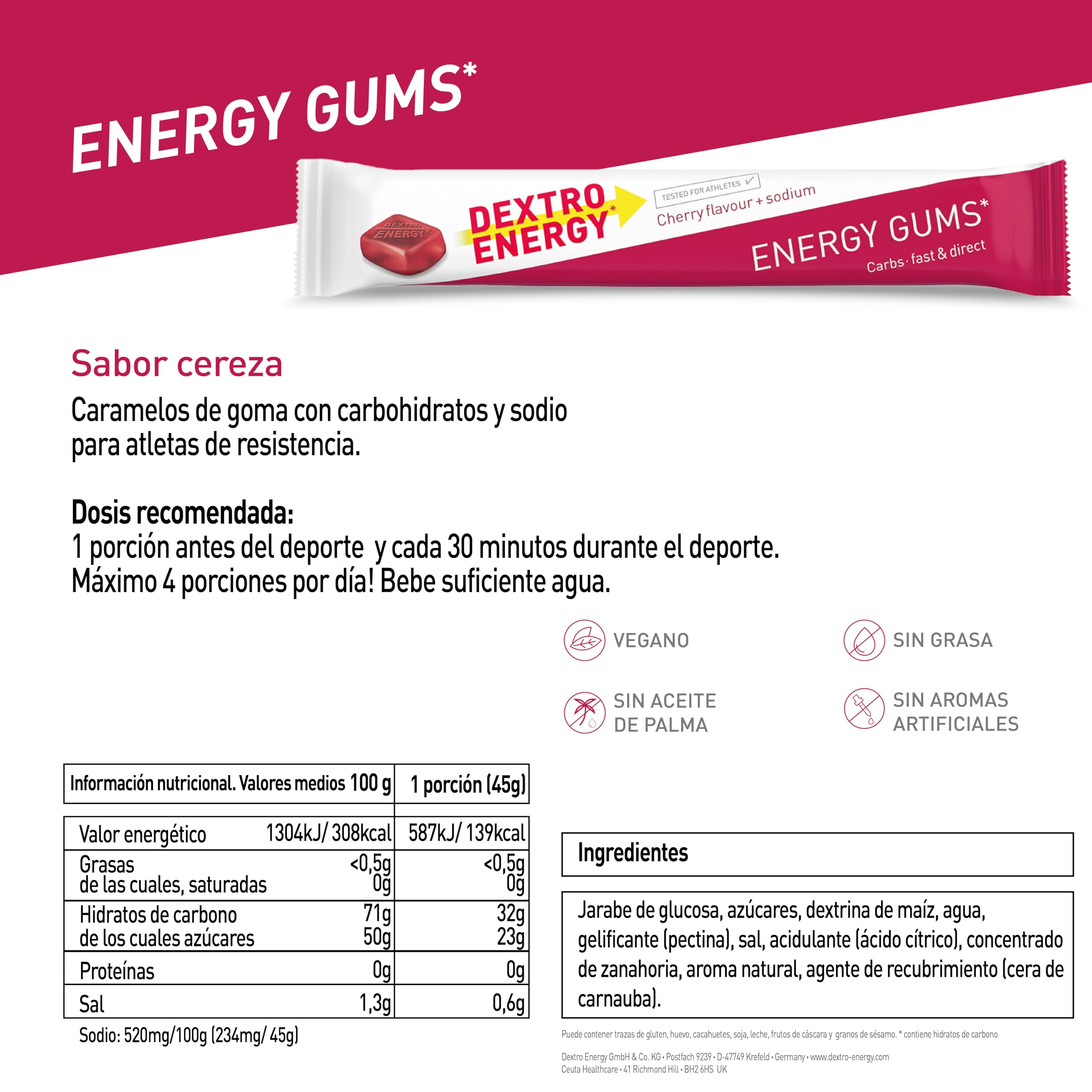 dextro-energy-gums-cherry-natrium-8x45g-vegane-energy-gummis image 2