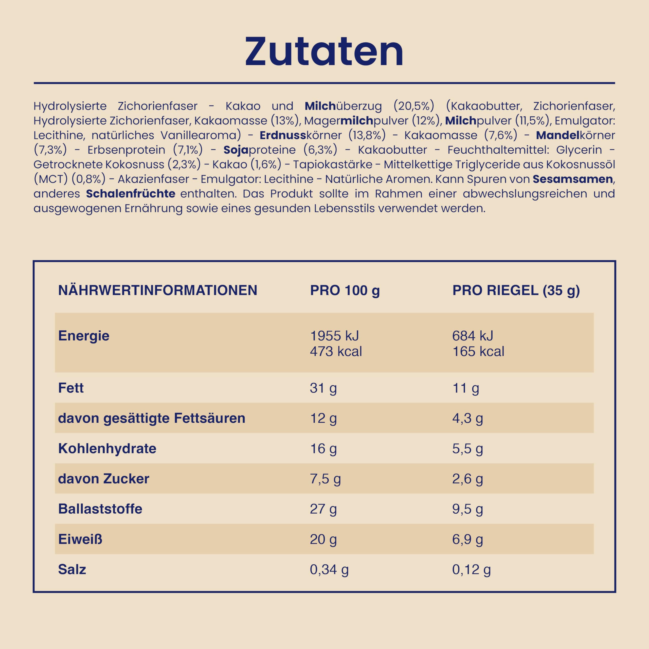 enervit-protein-snack-milk-choco-keto-8x35g-riegel-vegan-glutenfrei image 2