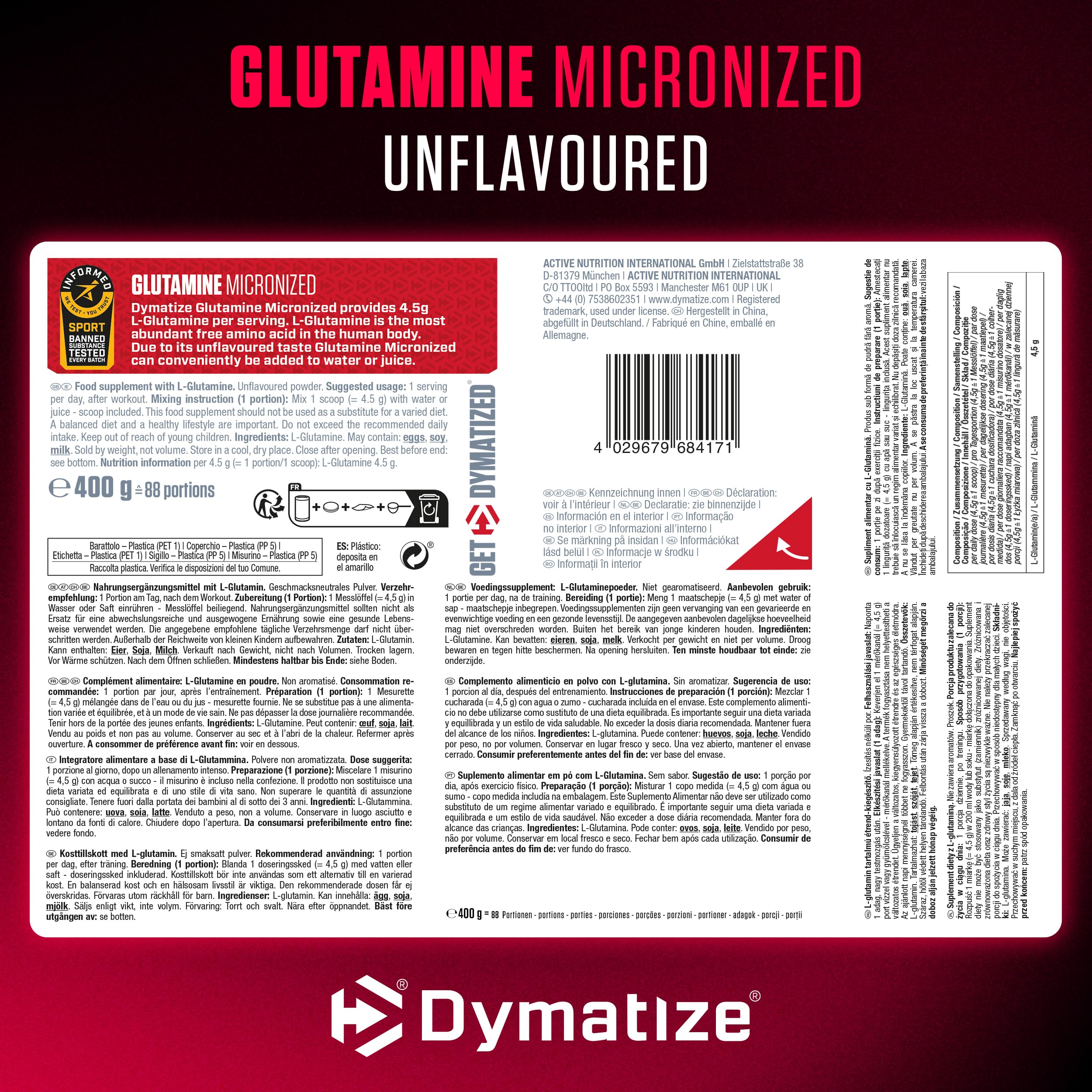 dymatize-glutamine-micronized-unflavoured-400-g-pulver image 7