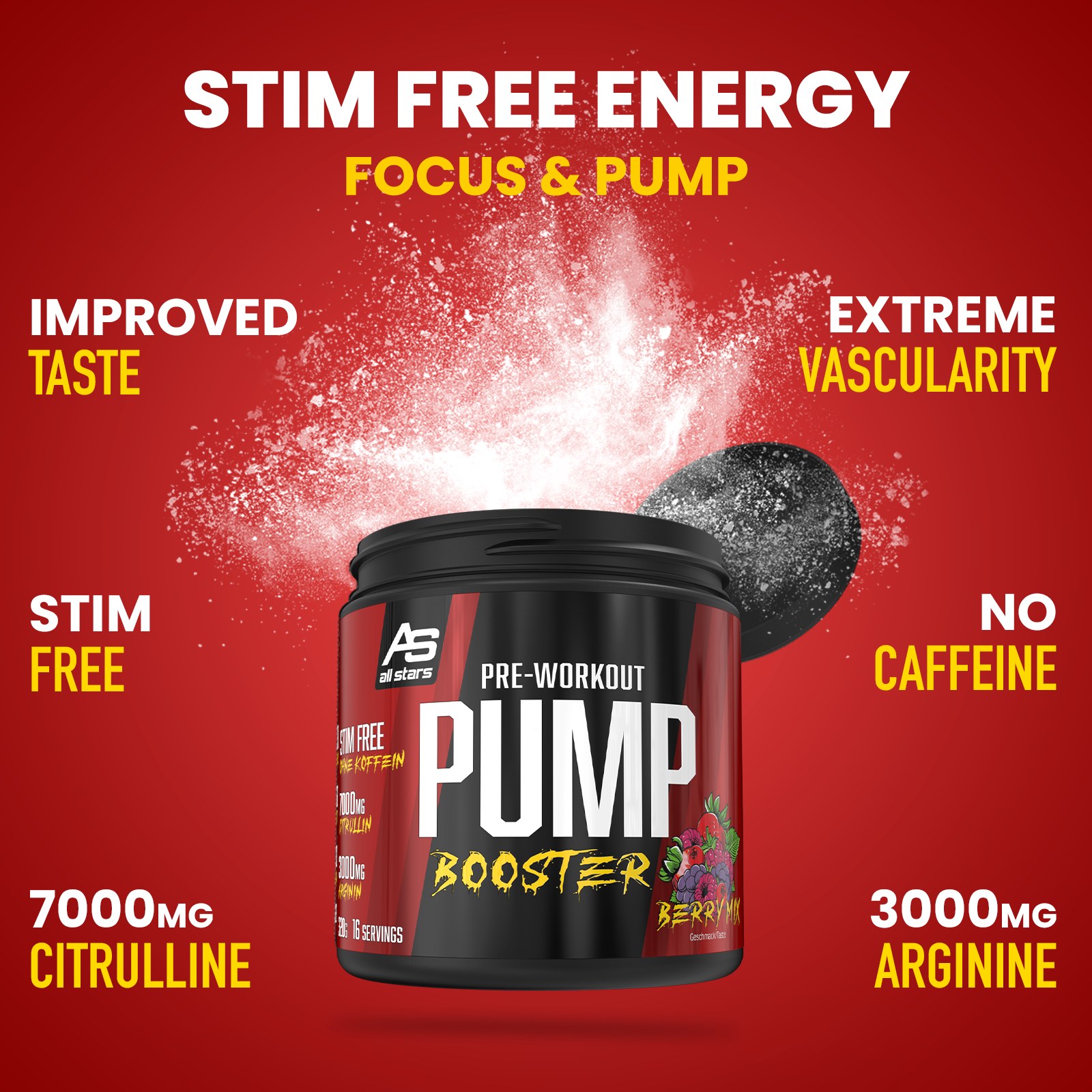 all-stars-pump-booster-pulver-320g-dose-arginin-citrullin-stim-frei image 5