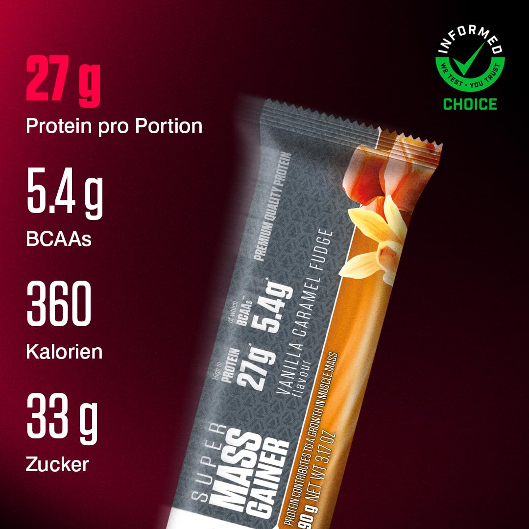 dymatize-super-mass-gainer-bar-vanilla-caramel-fudge-90g-high-protein-weight-gai image 2